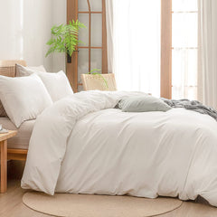 Housse de Couette Blanche + Taies d’Oreiller Offertes // Doux & Antiallérgique