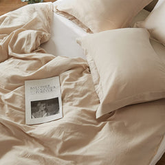 Housse Couette Beige Sable  + Taies d'oreillers Offerts -Doux & Antiallergique -