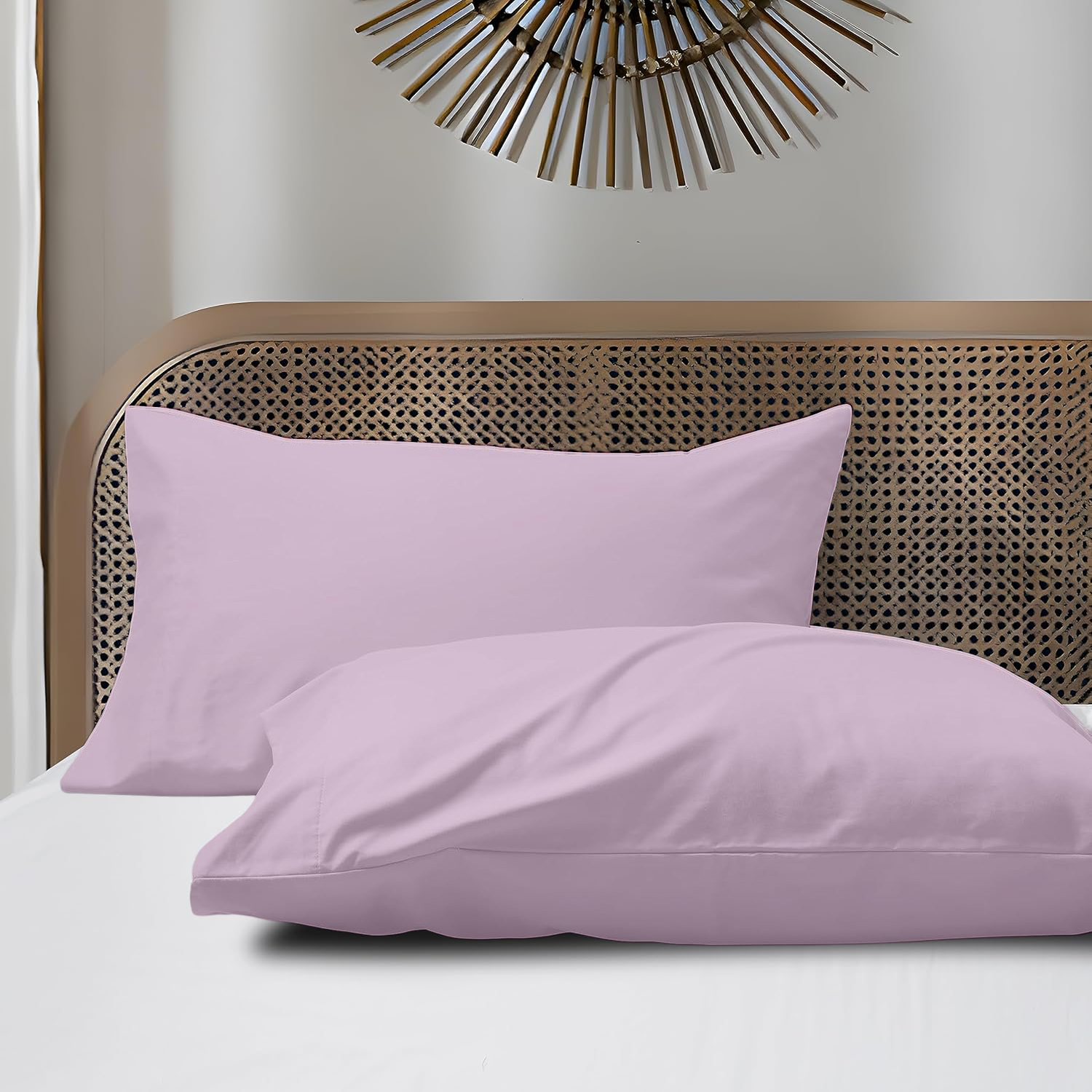 2 Taies d'oreiller Uni Rose 50 x70 cm // Doux & Antiallérgique