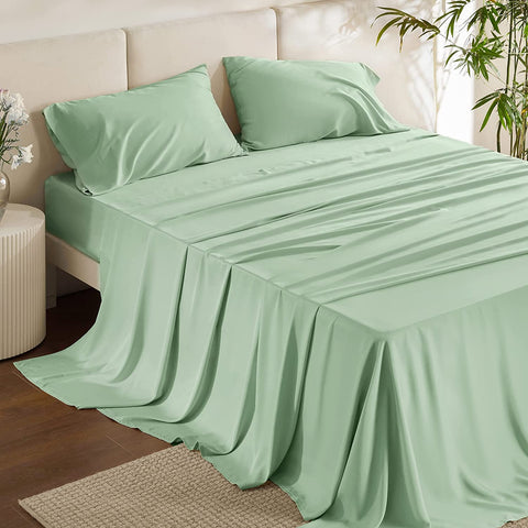 Pack Draps Vert Pistache (Drap Housse + Drap Plat + Taie Oreiller)