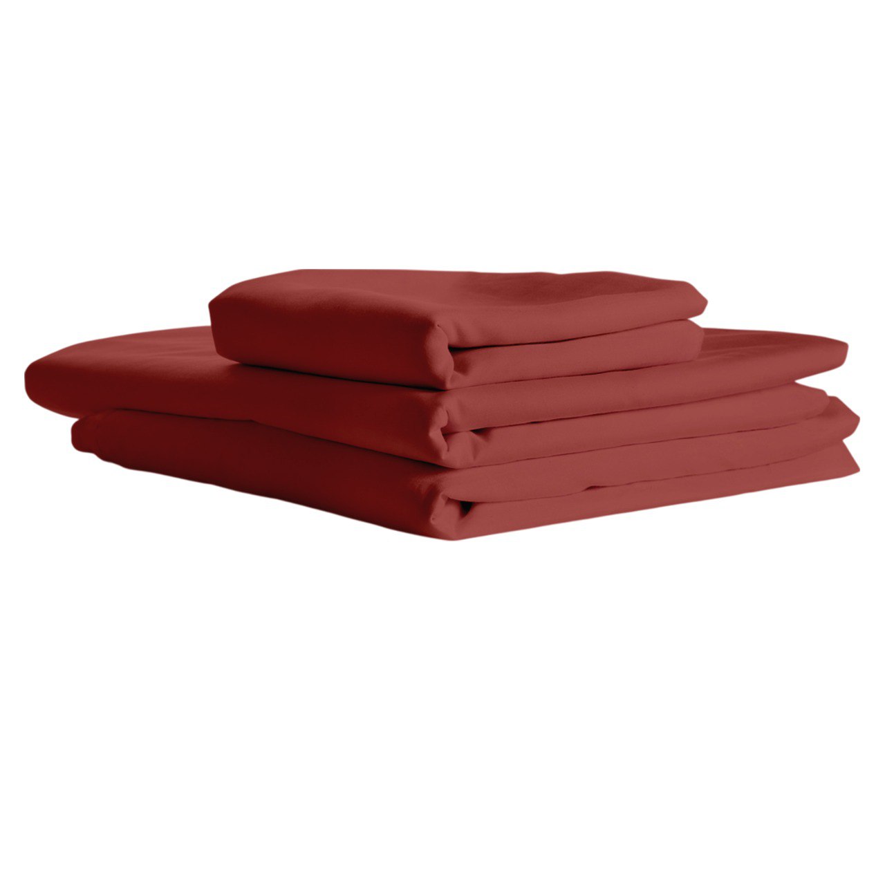 Pack Draps Orange Brique  (Drap Housse + Drap Plat + Taie Oreiller)