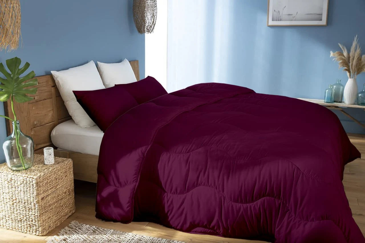 Pack Couette KASBAH  Uni Aubergine Acheté = Oreiller Kasbah Offert