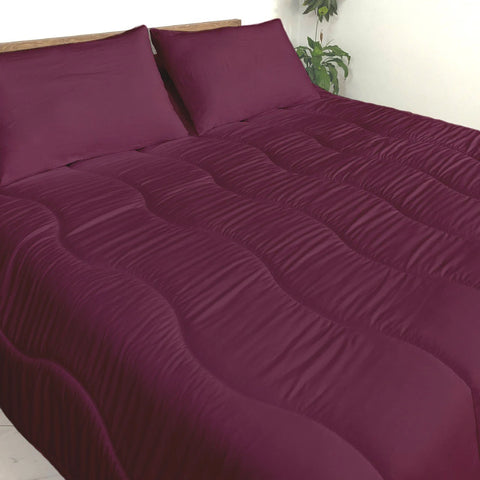 Pack Couette KASBAH  Uni Aubergine Acheté = Oreiller Kasbah Offert