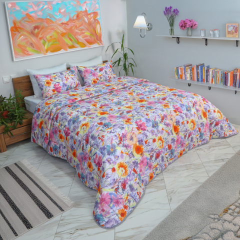 Couette imprimée Malabata Micro-gel  SATURN + Taie d'oreiller Offert // Chaude C°+++