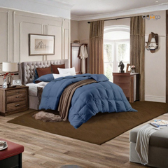 Couette Unie Bleu Jean Microgel MALABATA + Taies d'oreiller Offertes  // Chaude C°+++ & Antiallérgique