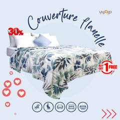 🌟Couverture Imprimée en Flanelle Warda  -Doux & Antiallergique (C°++☀️) 🌟  // 1 couverture achetée, une autre offerte.