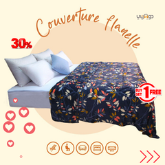 🌟Couverture Imprimée en Flanelle Salma  -Doux & Antiallergique (C°++☀️) 🌟  // 1 couverture achetée, une autre offerte.