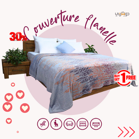 🌟Couverture Imprimée en Flanelle Cashmir  -Doux & Antiallergique (C°++☀️)🌟 // 1 couverture achetée, une autre offerte.