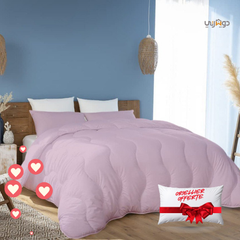 Pack Couette Kasbah Rose Microfibre + Taie & 1 Oreiller Kasbah GRATUIT // Anti-Allergique & Chaude C°++