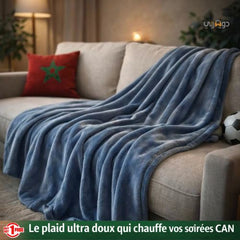 🌟Couverture Flanelle Uni Bleu Ciel -Doux & Antiallergique (C++) 🌟