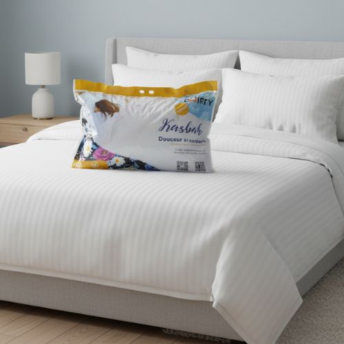 Pack Couette Kasbah Beige Sable Microfibre + Taie & 1 Oreiller Kasbah GRATUIT // Anti-Allergique & Chaude C°++