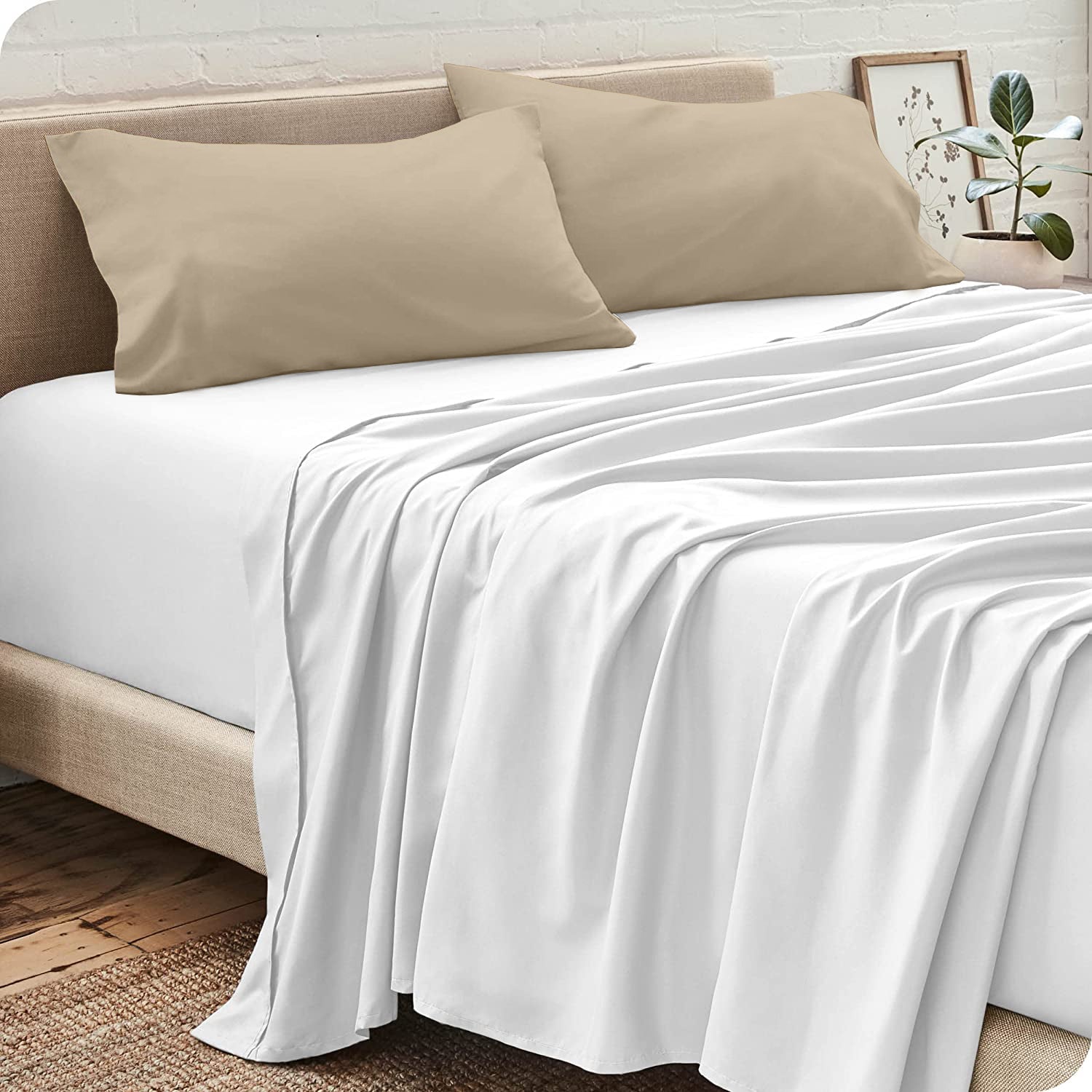 Pack Draps Blanc  (Drap Housse + Drap Plat + Taie Oreiller)