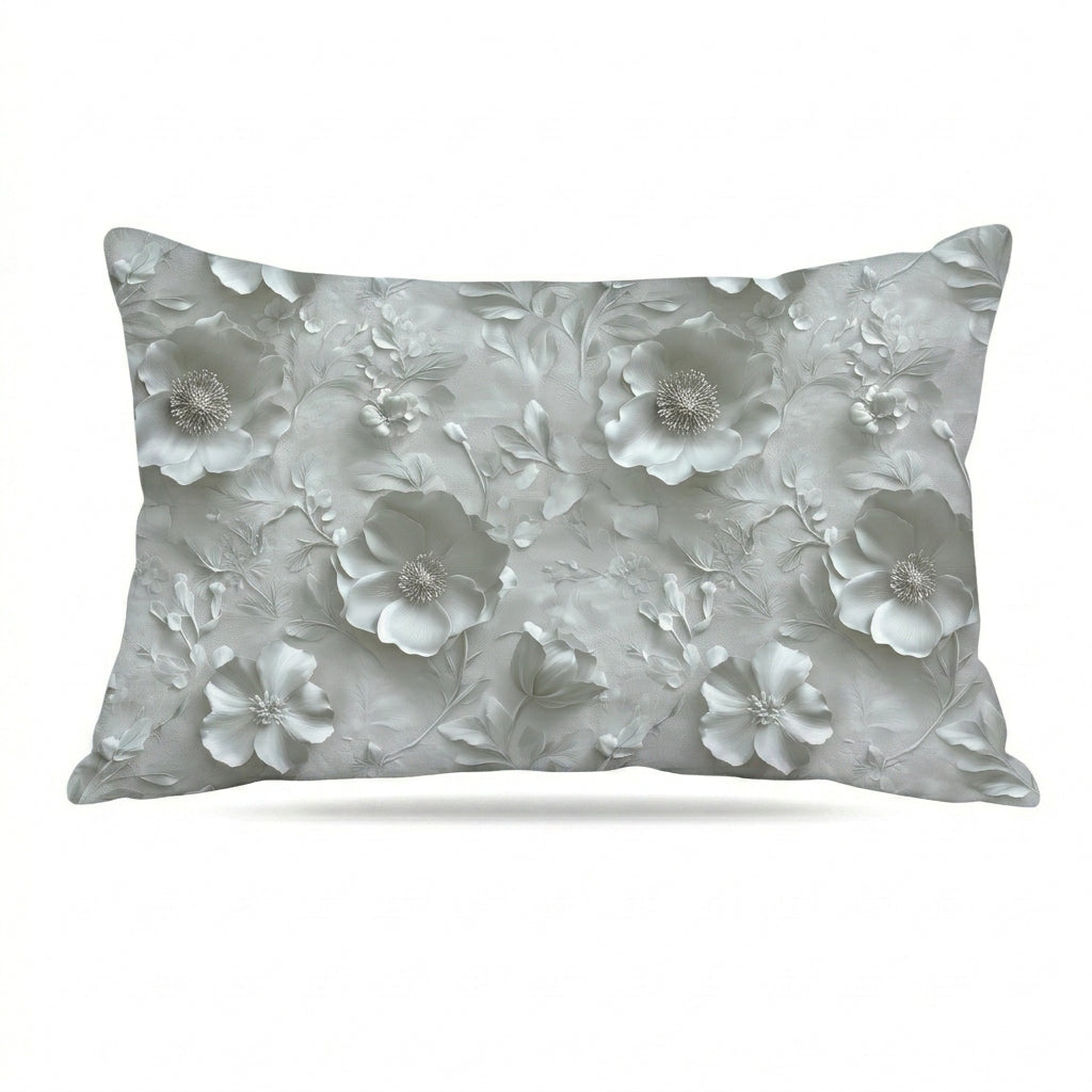 2 Taies d’Oreiller Silver Blossom – Style Artistique Moderne 50x70 cm