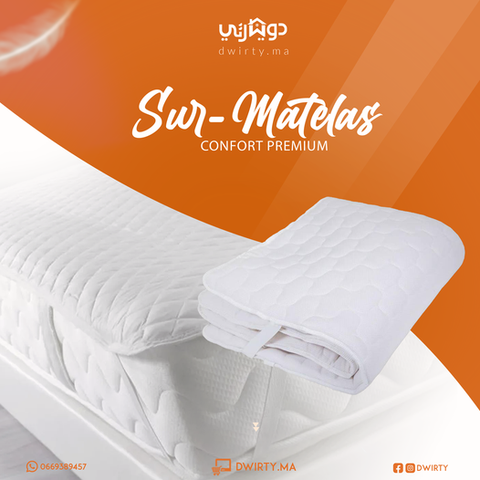 Surmatelas Microgel Dwirty : Améliorez Votre Confort de Sommeil  -Doux & Antiallergique -