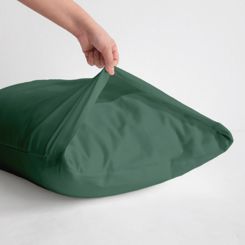 2 Taies d'oreiller Uni Vert Foncé Doux & Antiallergique 50x70cm