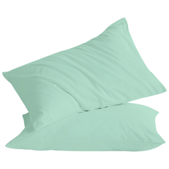 2 Taies d'oreiller Uni Vert  Pistache Doux & Antiallergique 45x70cm