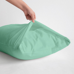 2 Taies d'oreiller Uni Vert  Pistache Doux & Antiallergique 45x70cm