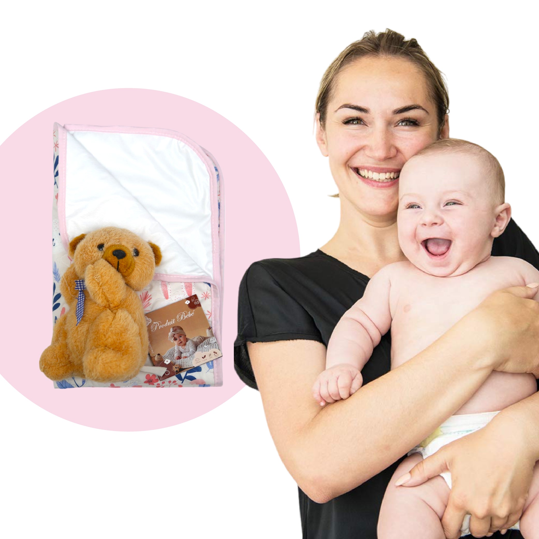 Tapis à Langer Bébé Imperméable Câlins Lapins 50x80 cm - Microfibre Douce