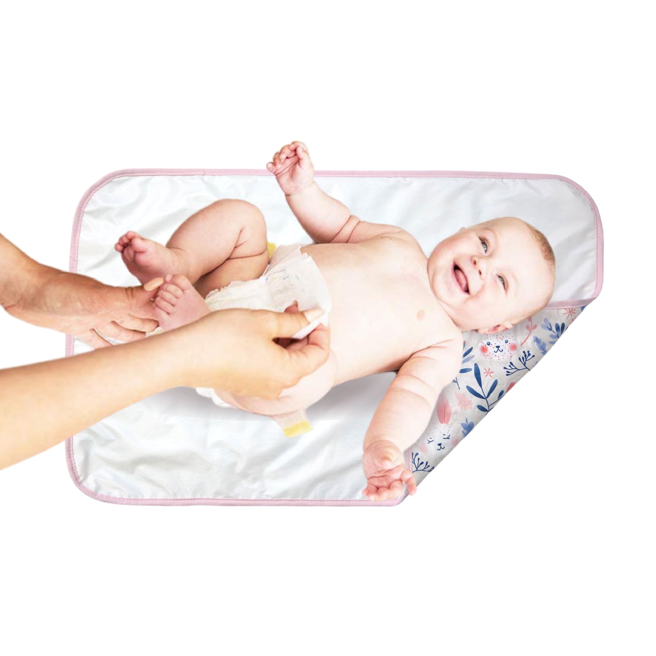 Tapis à Langer Bébé Imperméable Câlins Lapins 50x80 cm - Microfibre Douce