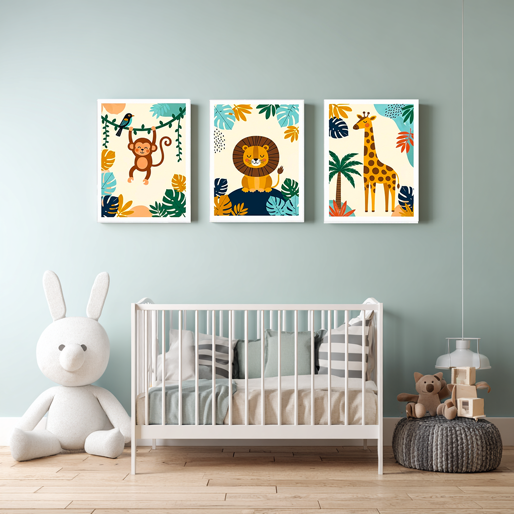 Pack 3 Tableaux Jungle "Build Your Dreams" – Animaux de la Savane