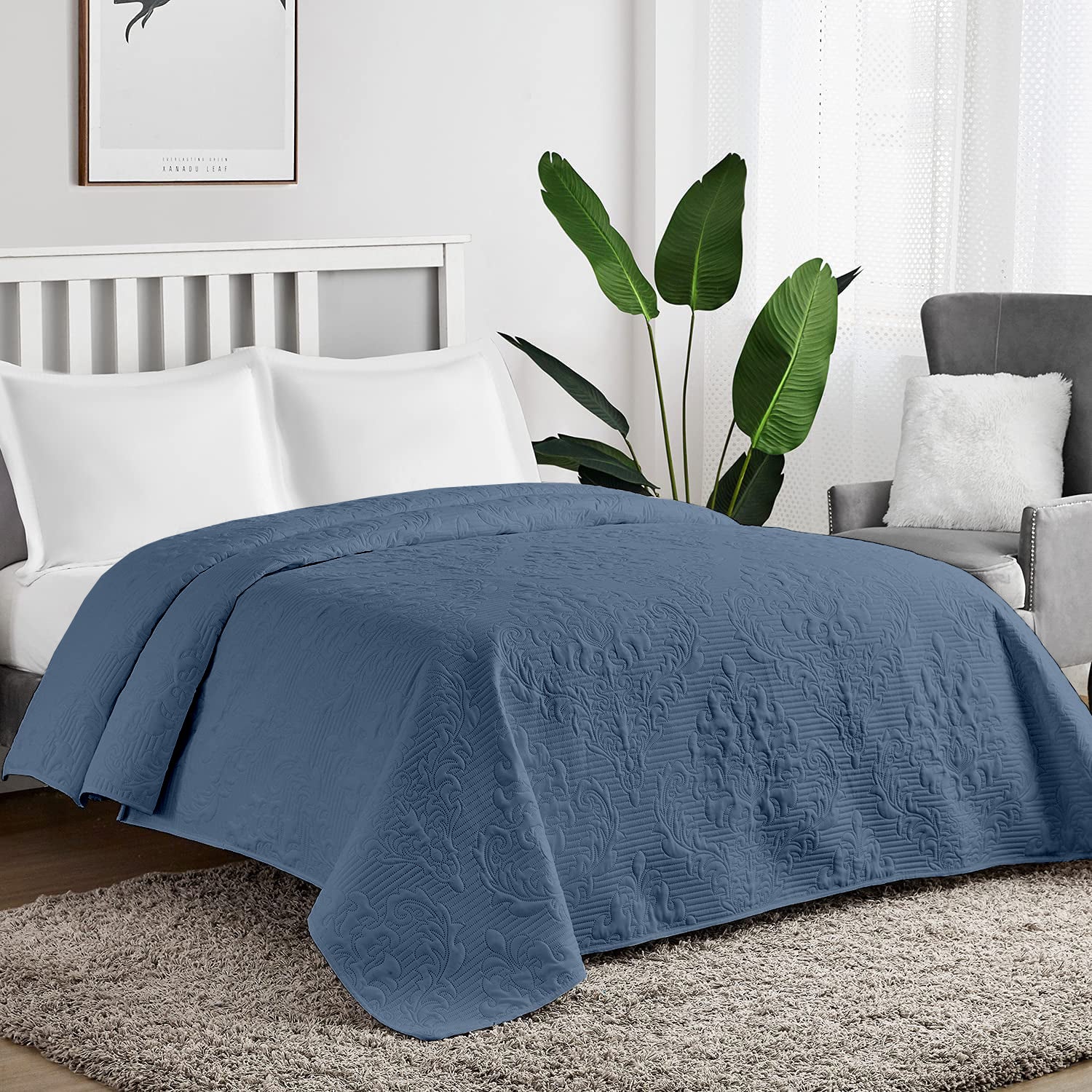 🎉 Boutis de Luxe pour Célébrer Votre Mariage 🎉  Couleur Bleu pétrole  -Doux & Antiallergique // BF2024
