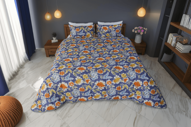 Couette imprimée Malabata Micro - gel JUPITER + Taie d'oreiller Offert // chaude C°+++ & antiallergique - Couette imprimé Dwirty Maroc