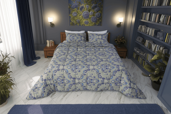 Couette imprimée Malabata Micro - gel VENUS + Taie d'oreiller Offerte // Chaude C°+++ & Antiallérgique - Couette imprimé Dwirty Maroc