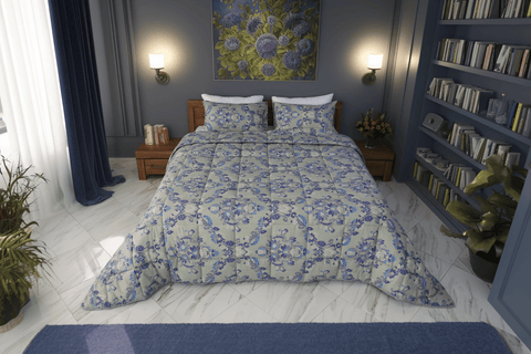 Couette imprimée Malabata Micro - gel VENUS + Taie d'oreiller Offerte // Chaude C°+++ & Antiallérgique - Couette imprimé Dwirty Maroc