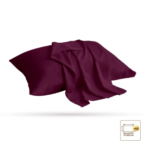 Couette Unie Aubergine Microgel MALABATA Antiallergique + Taies d'oreiller Offerts // Chaude C°+++ & Antiallérgique - Couette Uni Dwirty Maroc