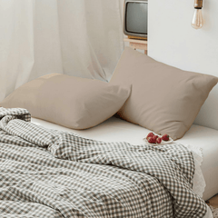 Couette Unie Beige Sable Microgel MALABATA Antiallergique + Taies d'oreiller Offerts // Chaude C°+++ & Antiallérgique - Couette Uni Dwirty Maroc