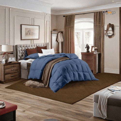 Couette Unie Bleu Jean Microgel MALABATA + Taies d'oreiller Offertes // Chaude C°+++ & Antiallérgique - Couette Uni Dwirty Maroc