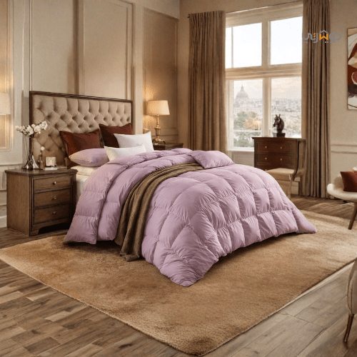 Couette Unie Rose Microgel MALABATA Antiallergique + Taies d'oreiller Offerte // Chaude C°+++ & Antiallérgique - Couette Uni Dwirty Maroc