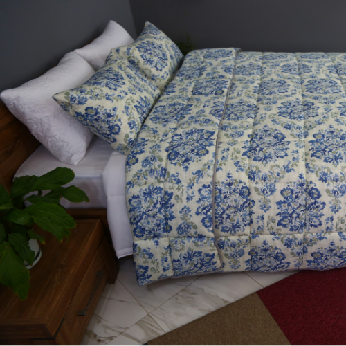 Couette imprimée Malabata Micro-gel  URANUS + Taie d'oreiller Offert // chaude C°+++ & antiallergique