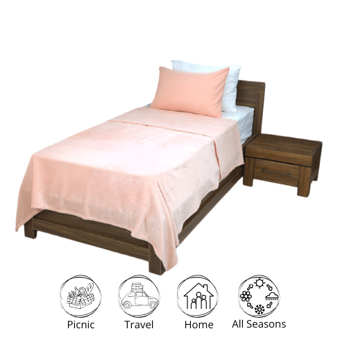 🌟Couverture Flanelle Uni Rose - Doux & Antiallergique (C++) 🌟 - couverture Dwirty Maroc