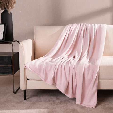 🌟Couverture Flanelle Uni Rose - Doux & Antiallergique (C++) 🌟 - couverture Dwirty Maroc