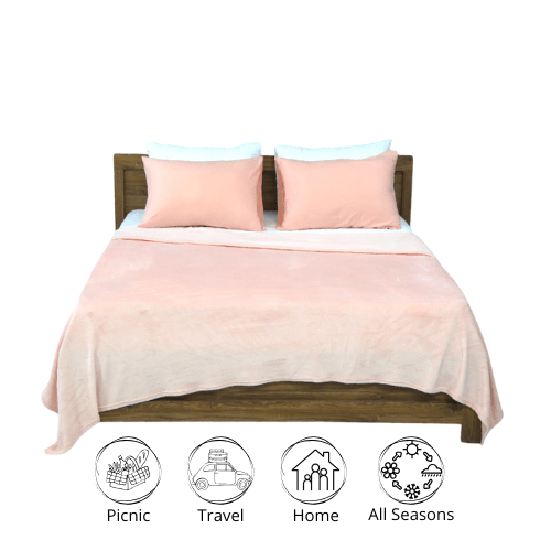 🌟Couverture Flanelle Uni Rose - Doux & Antiallergique (C++) 🌟 - couverture Dwirty Maroc
