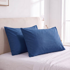 Taies d’oreiller unies microfibre 50×70 (lot de 2, 13 coloris)