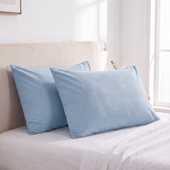Taies d’oreiller unies microfibre 50×70 (lot de 2, 13 coloris)