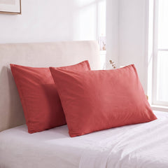 Taies d’oreiller unies microfibre 50×70 (lot de 2, 13 coloris)