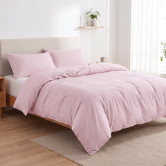 Housse de couette unie + 2 taies offertes