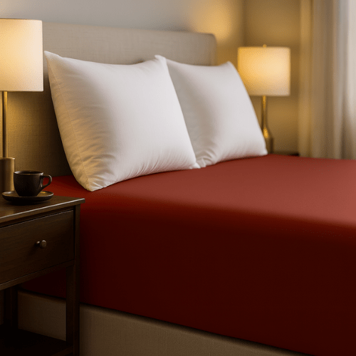 Drap Housse Couleur Uni Orange Brique - Microfibre - Découvrez le Luxe Absolu - drap housse Dwirty Maroc