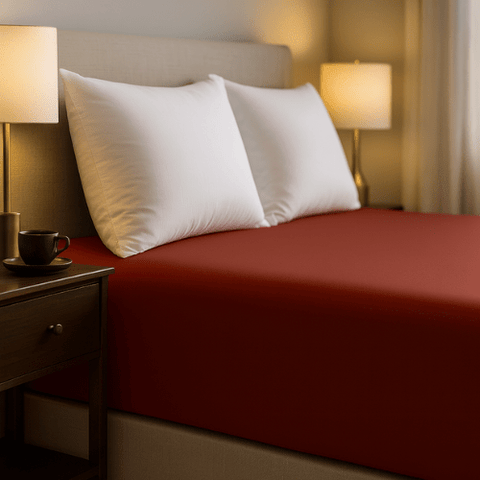 Drap Housse Couleur Uni Orange Brique - Microfibre - Découvrez le Luxe Absolu - drap housse Dwirty Maroc