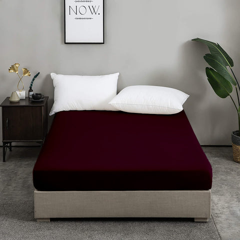 Drap Housse Uni Aubergine - Doux & Antiallergique - Découvrez le Luxe Absolu - drap housse Dwirty Maroc