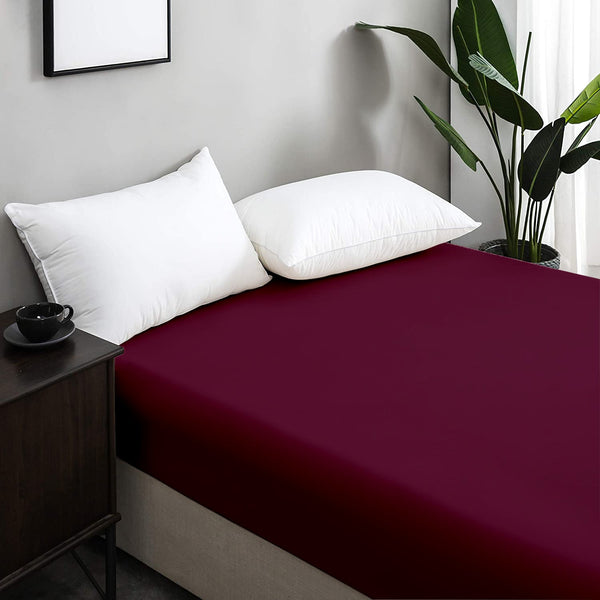 Drap Housse Uni Aubergine - Doux & Antiallergique - Découvrez le Luxe Absolu - drap housse Dwirty Maroc