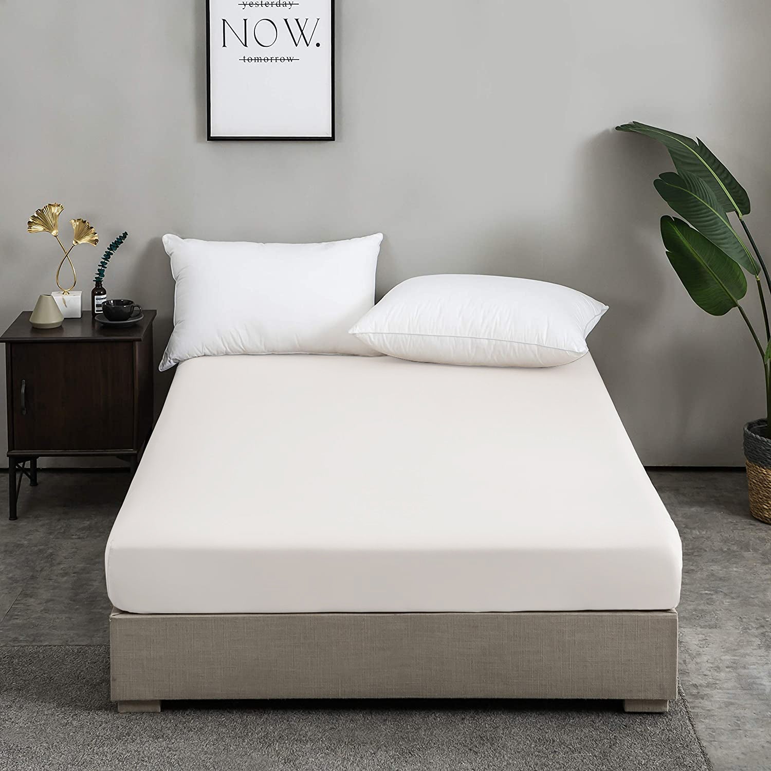 Drap Housse Uni Blanc - Doux & Antiallergique - Découvrez le Luxe Absolu - drap housse Dwirty Maroc