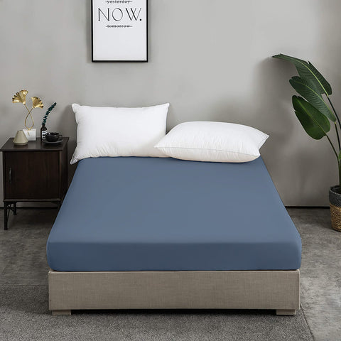 Drap Housse Uni Bleu Pétrole - Doux & Antiallergique - Découvrez le Luxe Absolu - drap housse Dwirty Maroc