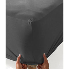 Drap Housse Uni Gris Foncé - Doux & Antiallergique - drap housse Dwirty Maroc