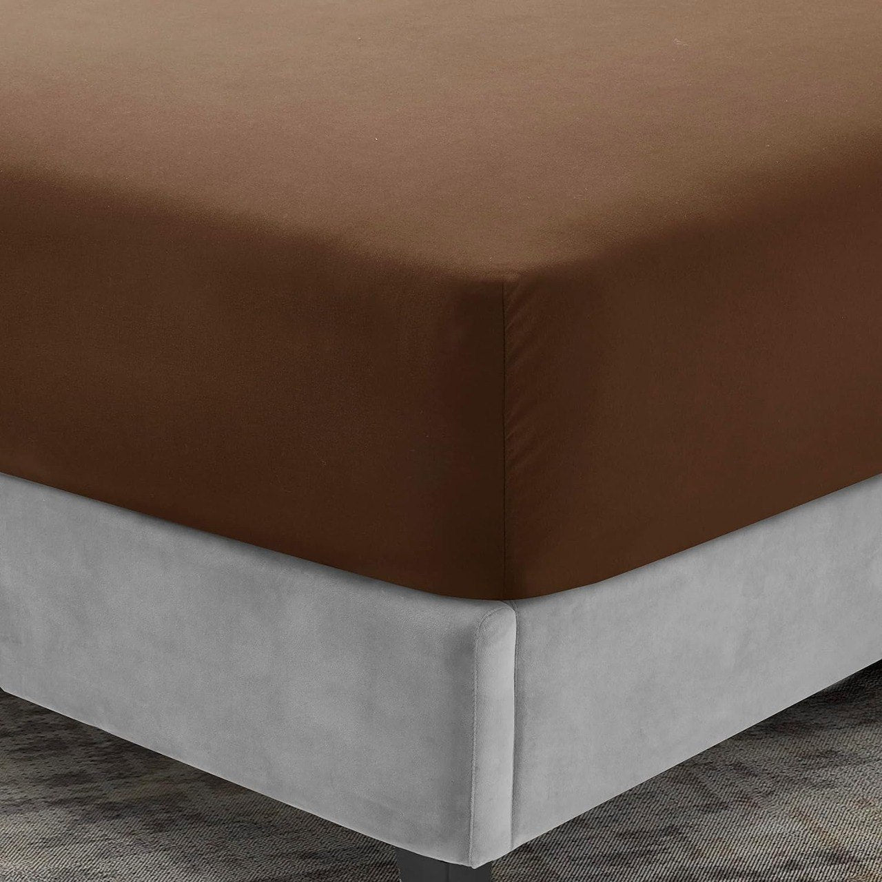 Drap Housse Uni Marron - Doux & Antiallergique - drap housse Dwirty Maroc