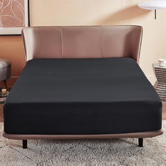 Drap Housse Uni Noir Élégance - Doux & Antiallergique - : Découvrez le Luxe Absolu - drap housse Dwirty Maroc