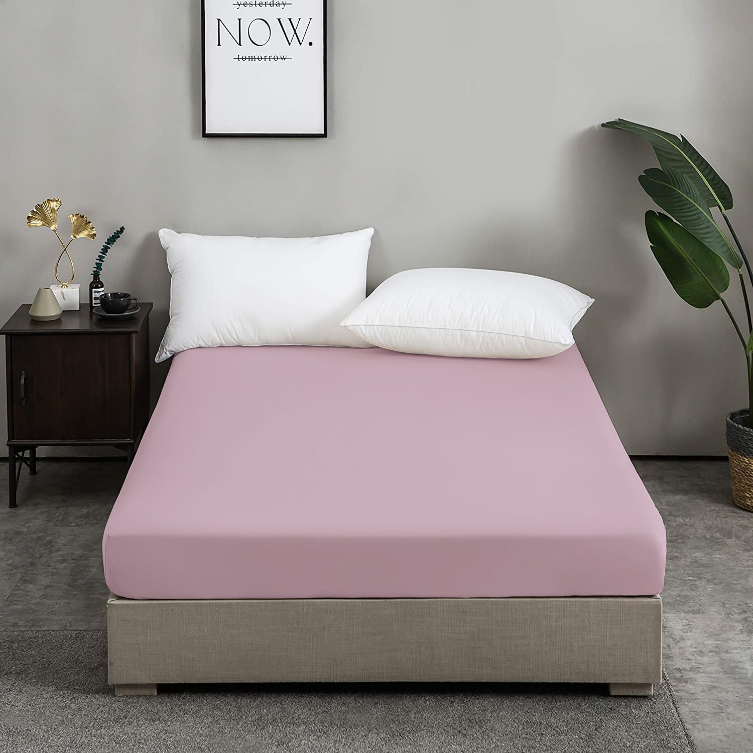 Drap Housse Uni Rose - Doux & Antiallergique - : Découvrez le Luxe Absolu - drap housse Dwirty Maroc